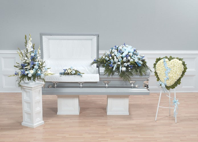 Blue & White 3 Piece Funeral Package in Chicago, IL