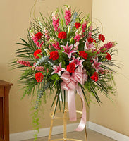 Red & Pink Standing Sympathy Basket