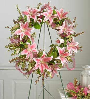 Lily and Eucalyptus Memorial Wreath