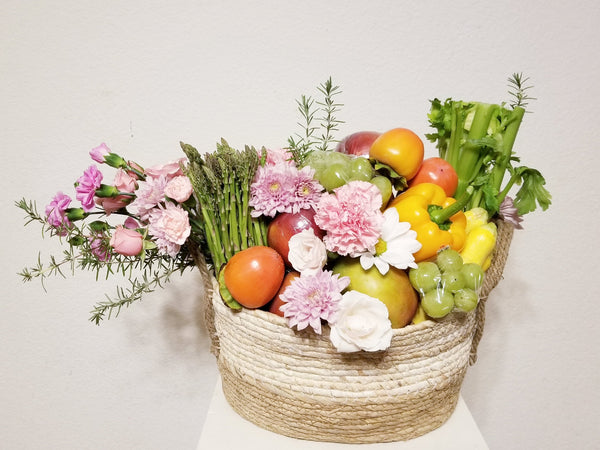 Seasonal Fruits Vegetables and Flowers Designer's Choice Basket