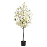 5’ White Bougainvillea Artificial Tree