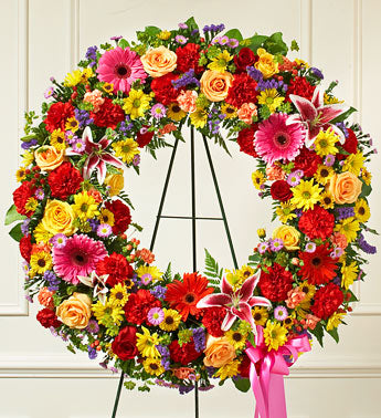 Serene Blessings Standing Wreath - Bright